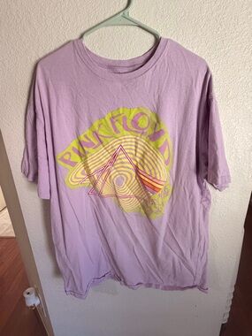 Pink Floyd Lavender Tee with Neon Yellow & Pink Print